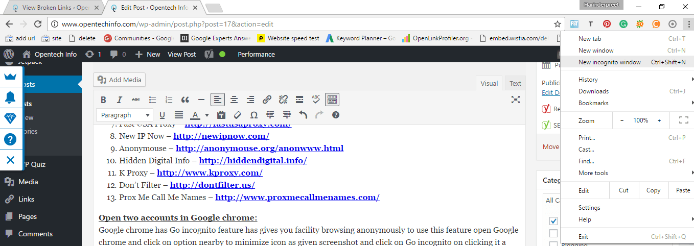 open incognito tab in google chrome