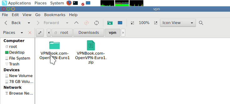 opening extracting folder of vpnbook