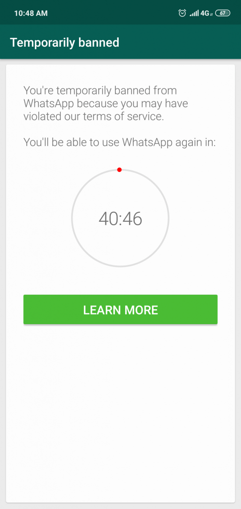 gb whatsapp ban