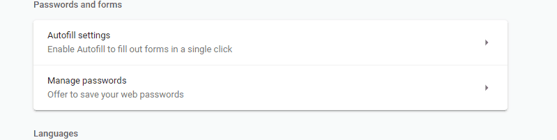 manage password in chrome