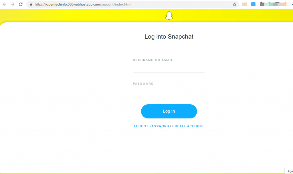 snapchat phishing