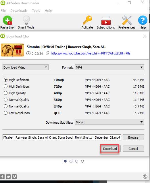 4k video downloader downloading youtube video 2