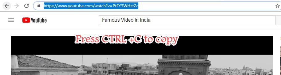 youtube copy video URL 