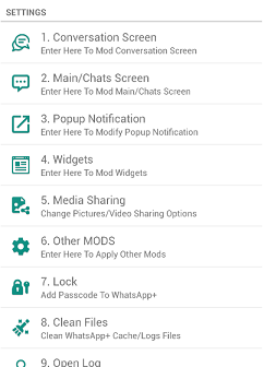whatsapp plus settings
