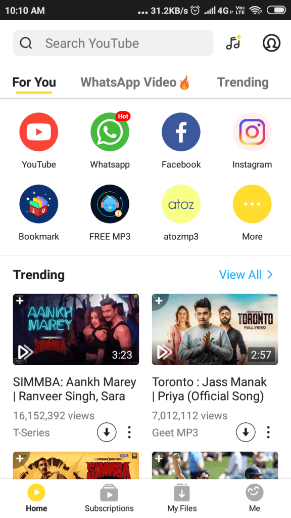 snaptube home page