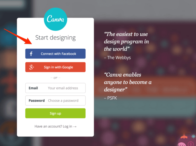canva signup